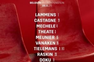 比利时世预赛首发:拉门斯国家队首秀,多库、德凯特拉雷在列